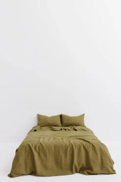 Linen Duvet Cover Olive