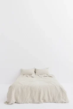 Linen Duvet Cover Olive Stripe