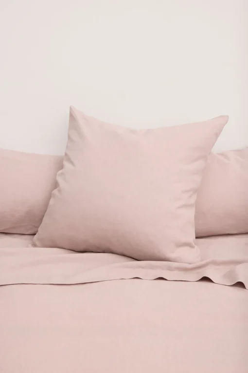 Linen European Pillow Case Rose