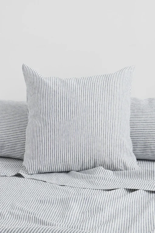Linen European Pillow Case Ocean Stripe