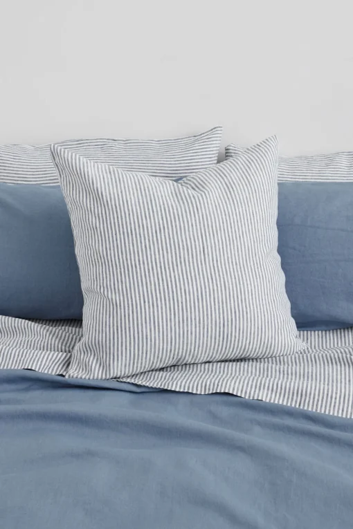 Linen European Pillow Case Ocean Stripe