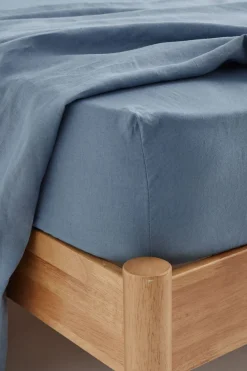 Linen Fitted Sheet Ocean