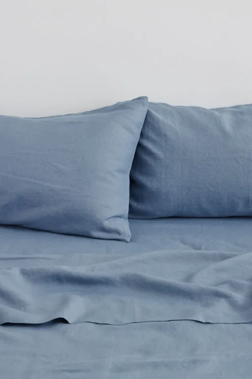 Linen Fitted Sheet Ocean