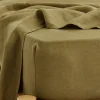 Linen Fitted Sheet Olive