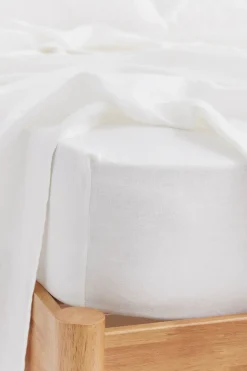 Linen Fitted Sheet White