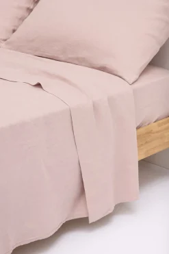 Linen Flat Sheet Rose