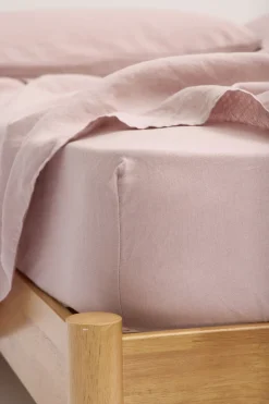 Linen Flat Sheet Rose