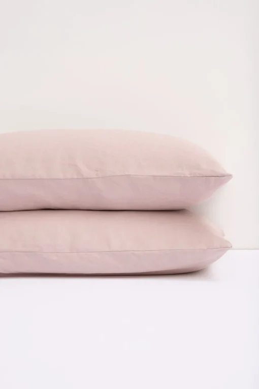 Linen Standard Pillow Cases Rose