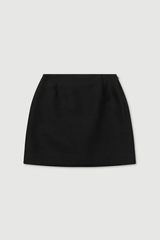 Moss Wool Silk Mini Skirt