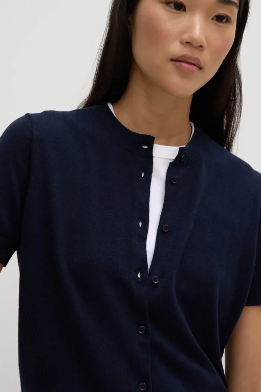Semra Cotton Cashmere Short Sleeve Cardigan