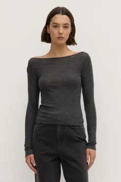 Shannon Wool Bateau Long Sleeve Top