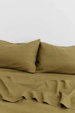 Standard Linen Pillow Cases Olive