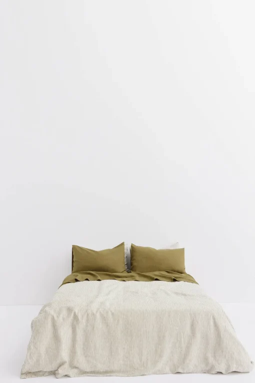 Standard Linen Pillow Cases Olive