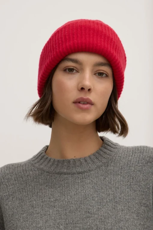 Wool Cashmere Rib Beanie